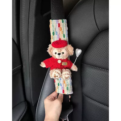 Seat belt shoulder pad pad, car protective cover, anti-neck strangulation - red-hat-red-sweater-m-silver-ball-male-bear-colorful-shoulder-pads-1-no-specifications