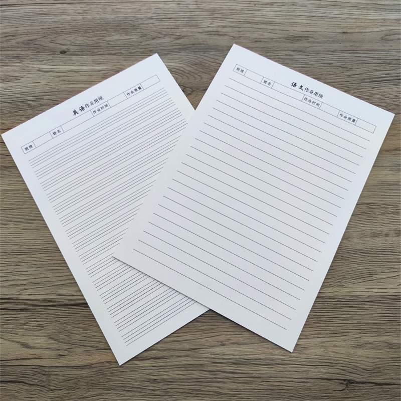 A4大號中小學生加厚語文工字數學英語本英文筆記作業用紙練習卡紙