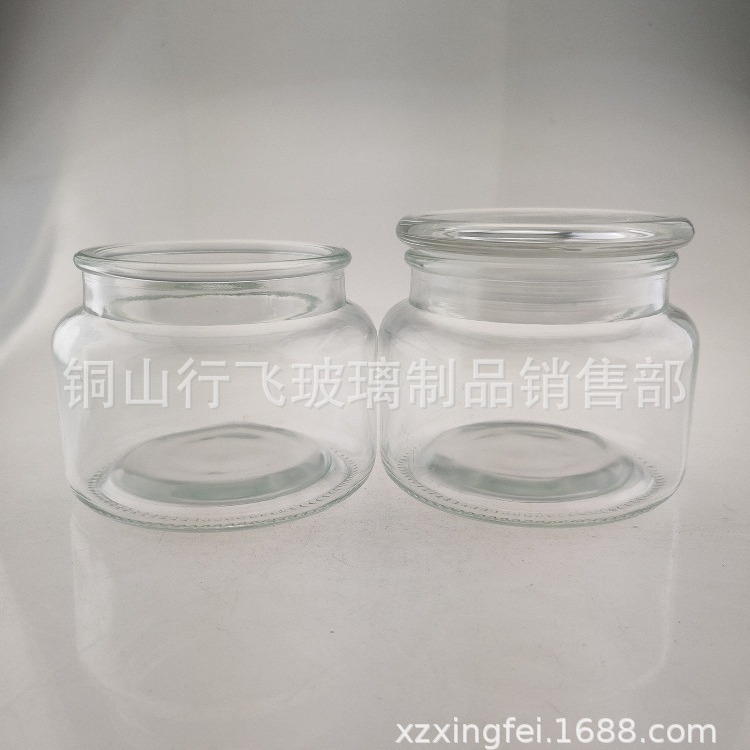 蜡烛罐350ml玻璃盖储物罐干果玻璃瓶咖啡豆瓶大小号收纳密封罐
