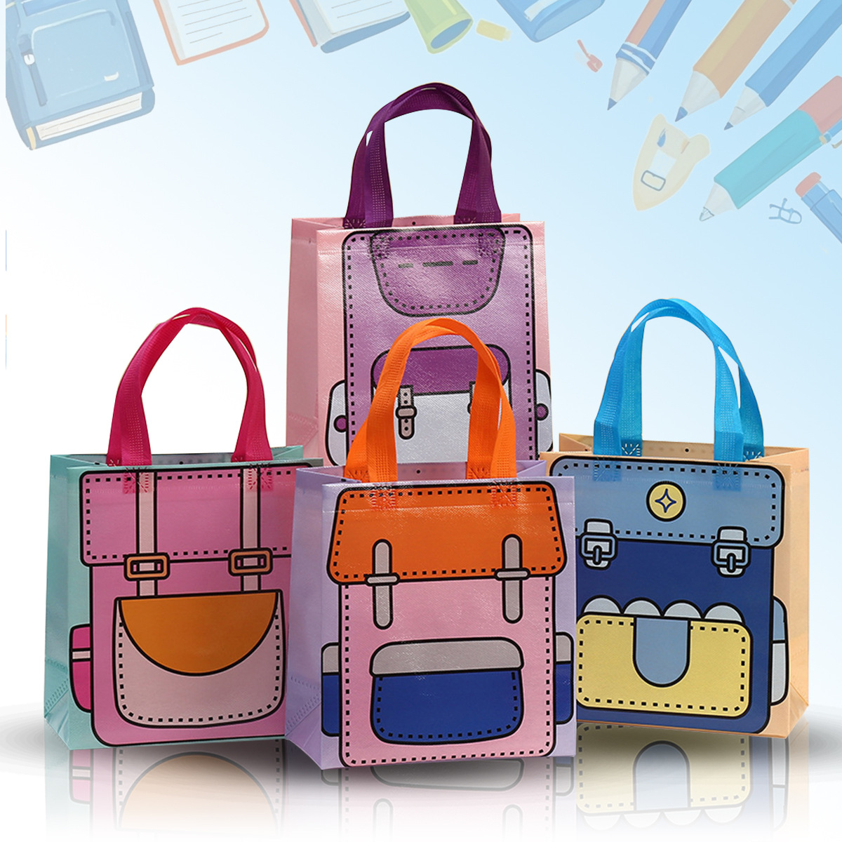 创意卡通背包礼品袋开学季返校袋儿童生日派对礼物袋零食糖果包装