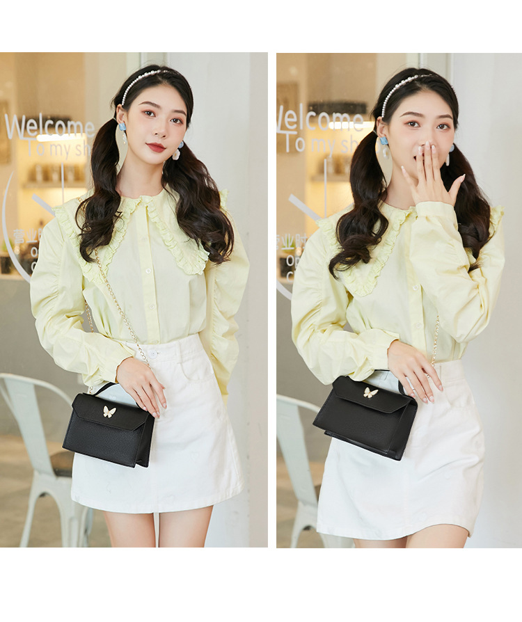 Women's Small Pu Leather Butterfly Fashion Square Flip Cover Crossbody Zip-up bag display picture 3