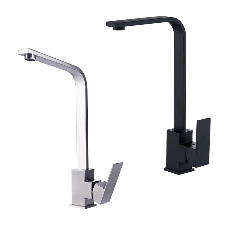 304 stainless steel square vegetable basin faucet hot and cold kitchen sink faucet vegetable basin square faucet