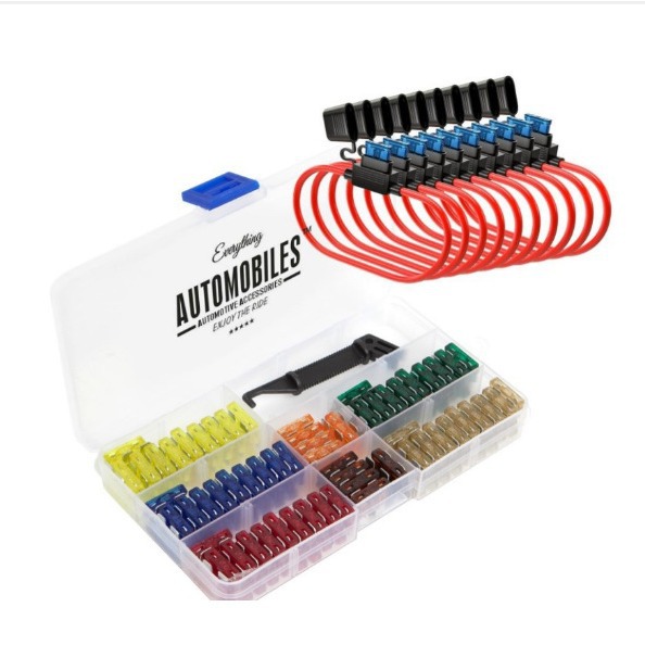 12-24V内联汽车保险丝做14AWG+120个5A-30A各种ATC保险丝拔器工具