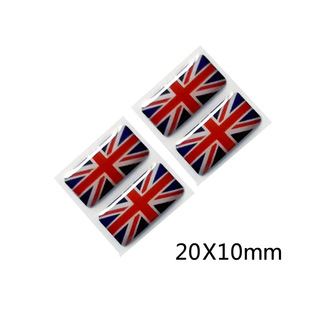 2x UK Blue Union Jack Flag Number Plate Side Stickers – 3D Gel Domed Decals