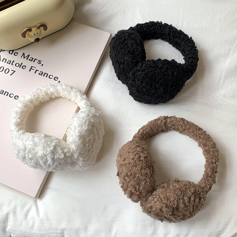 auriculares de invierno para mujeres auriculares cálidas 2025 otoño y invierno nuevo auriculares de color sólido anti ruido para dormir auriculares de vello de bicicleta al por mayor