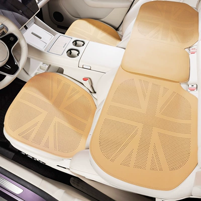 Cushion: Seat cushion, seat cover - 3-piece-set-of-gilt-brown-front-and-rear-seat-cushions