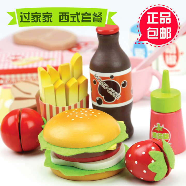 Pastelería de madera brunch juguete frutas y verduras corte imán corte jugar casa chica cocina juguete