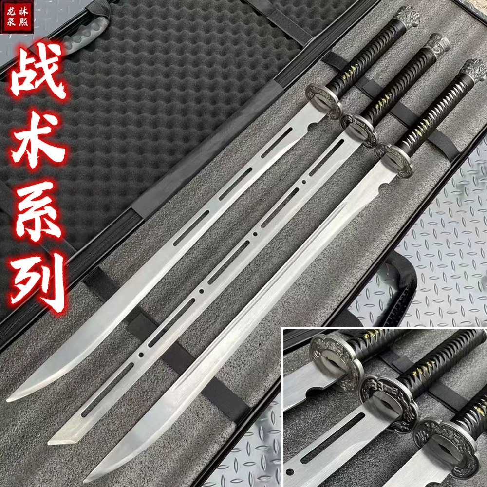 Меч ручной работы Longquan, крестообразный меч Тан, цельный, кованый вручную из высоко марганцевой стали, коллекционный, холодное оружие для самообороны, без заточки