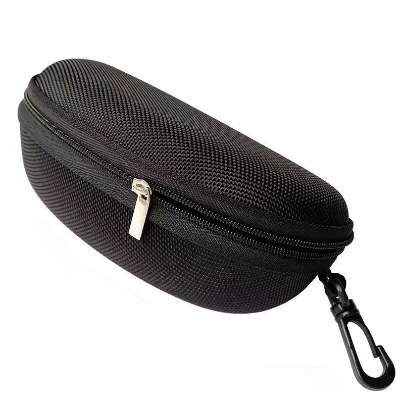 Black zipper EVA glasses case zipper bag hook Oxford cloth sunglasses case wholesale anti-pressure portable