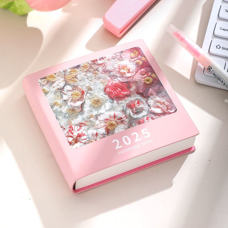 2025년 신정사각형 스케줄장 심플소형 신선일기 매일 자기계발 계획 펀치카드 기록 커스터마이징