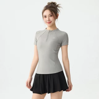 半拉链速干运动上衣夏季新款瑜伽服透气修身显瘦百搭跑步健身T恤