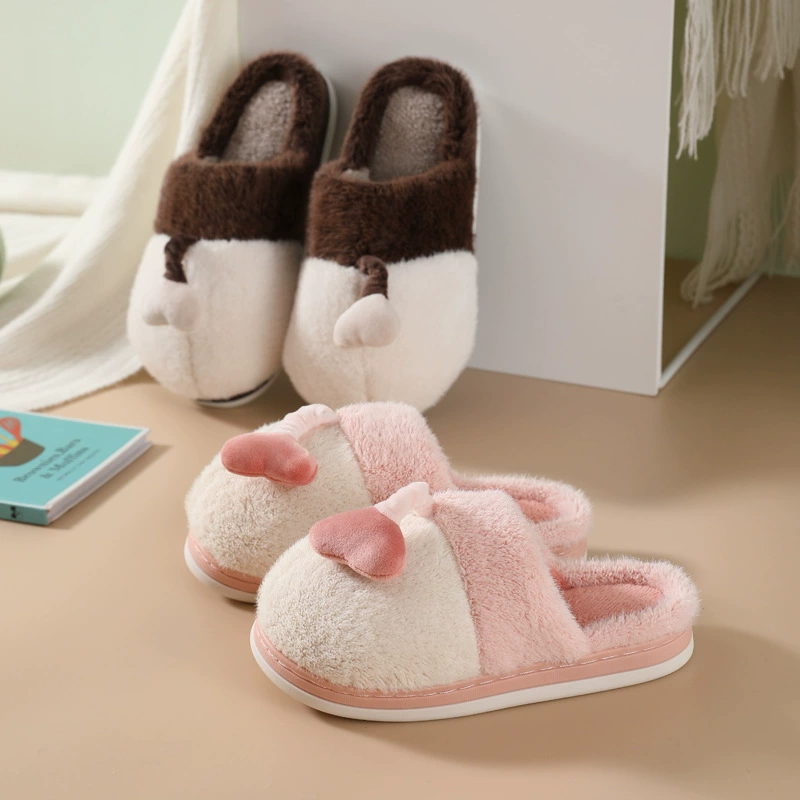 Симпатичные хлопковые тапочки Love Baotou, женские зимние утолщенные теплые домашние тапочки Maomao, мужские