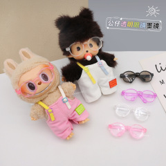 娃娃透明眼镜可爱labubu蒙奇奇毛绒公仔墨镜棉花娃娃眼镜ins配件