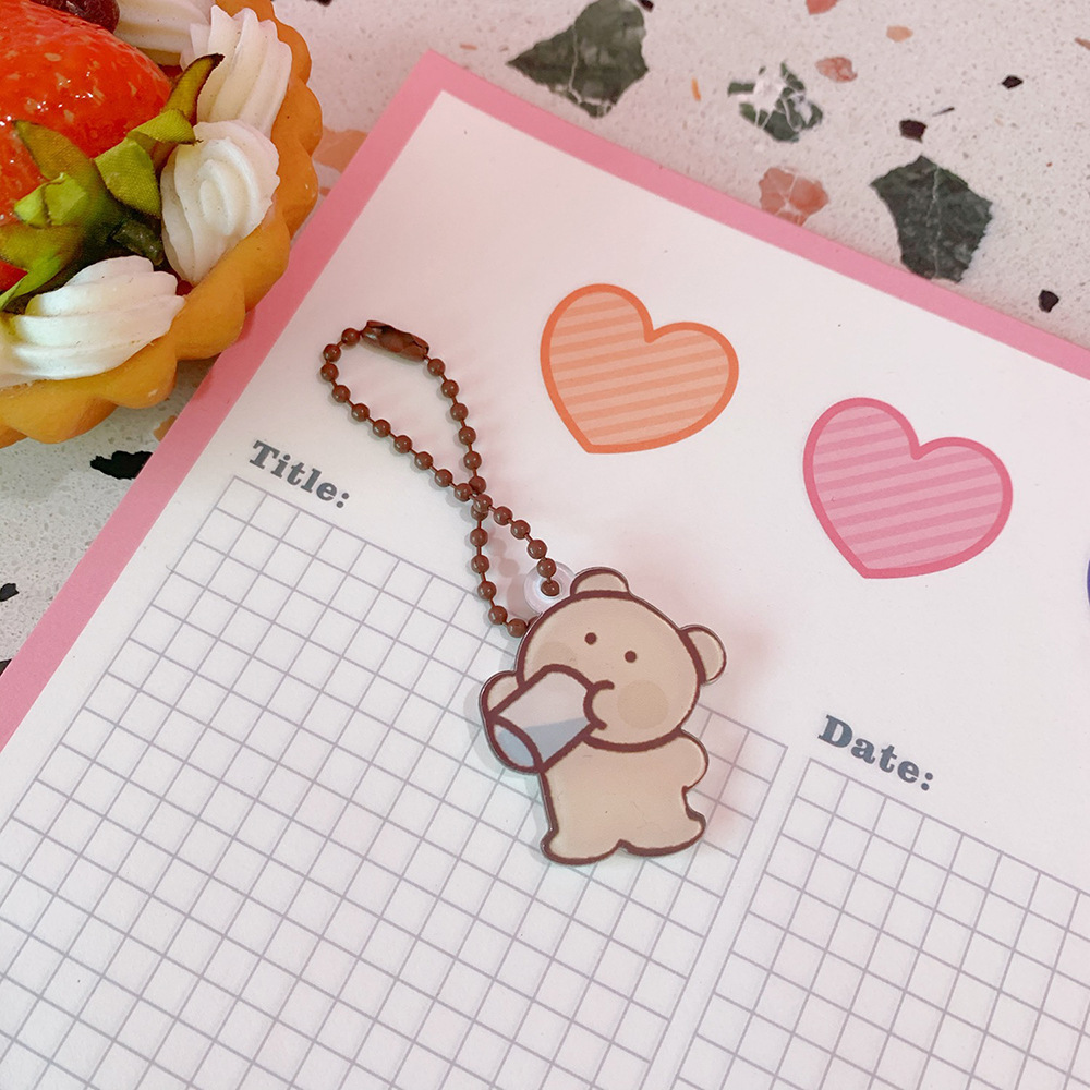 Colgante de oso con forma de corazón estilo japonés, accesorio para mochila, amuleto para niña, llavero de moda, decoración para bolso, celebridad de internet