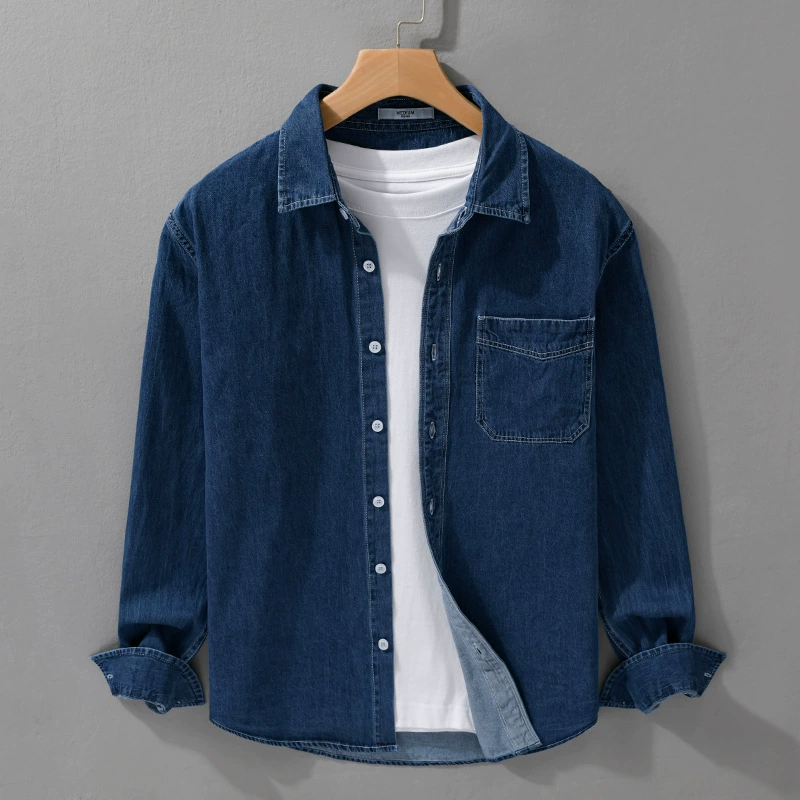 Демисезонная denim футболка из мягкого материала, свободного кроя