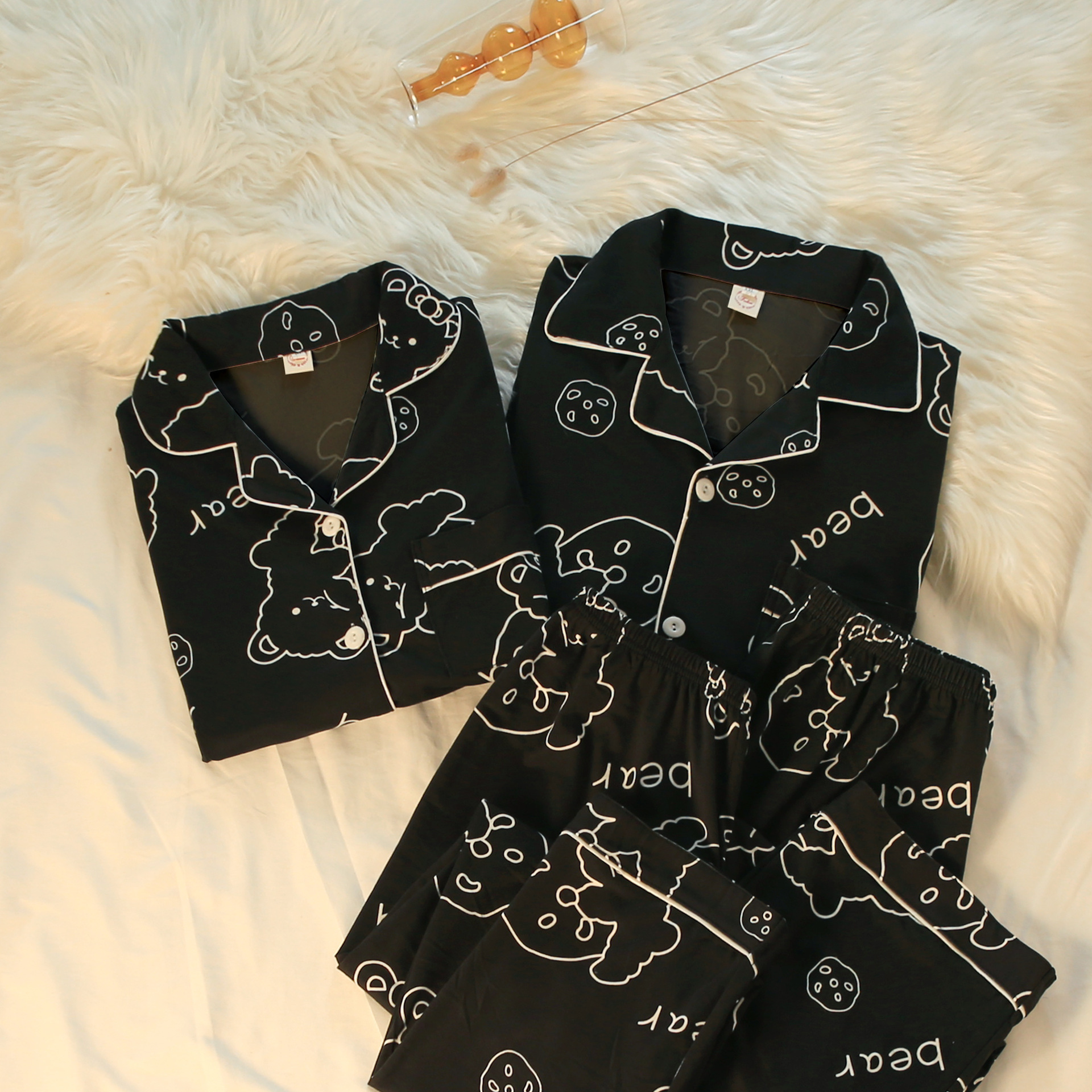 Pijamas de pareja de primavera y otoño de algodón de manga larga delgada para mujer más tamaño 2023 nuevos hombres lindos de verano e invierno para el hogar