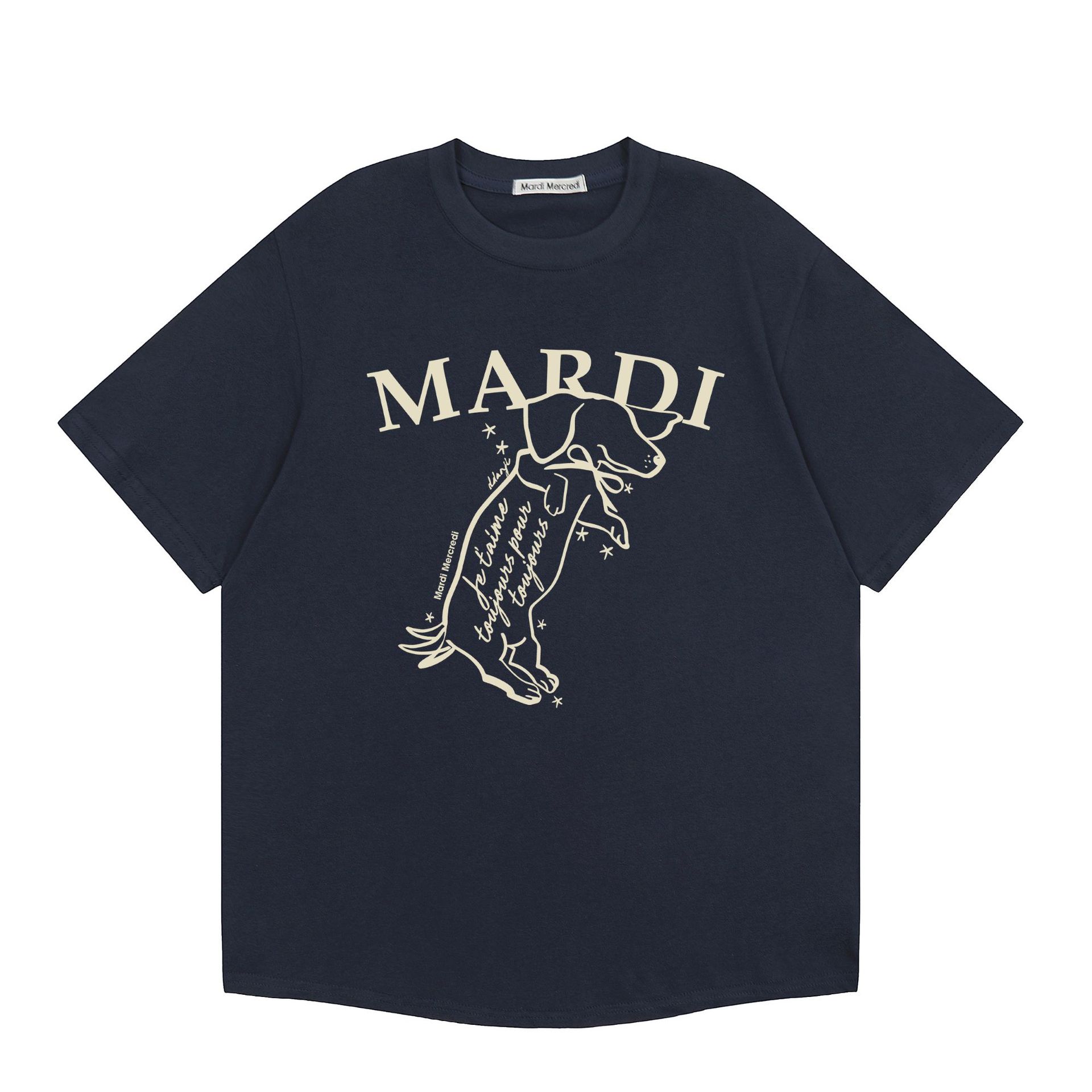 現物韓国潮牌Mardi半袖女性25夏新作デイジープリント丸襟純綿上着tシャツ代発
