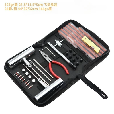 Car tire repair tool: Repair kit - black-46pc-tire-repair-tool