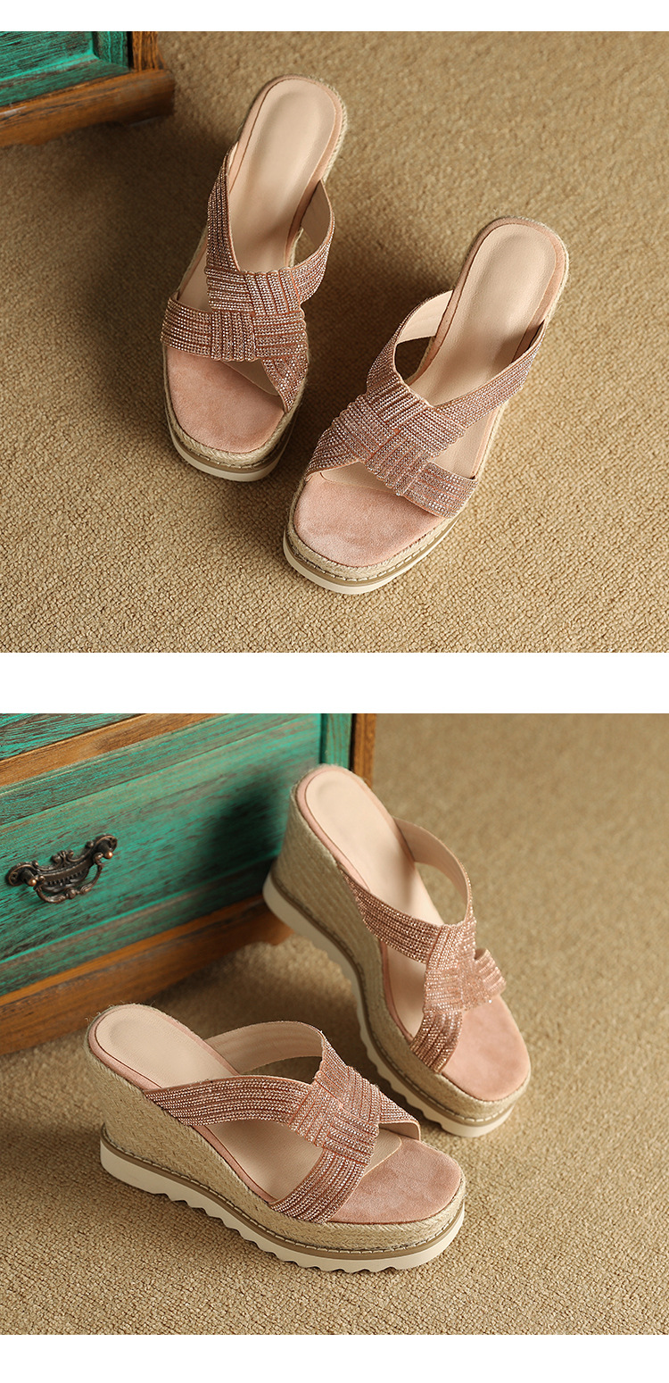 Sandal cao gót nữ hở mũi gót xuồng 10cm đính đá — màu hồng, màu mơ chi tiết 11