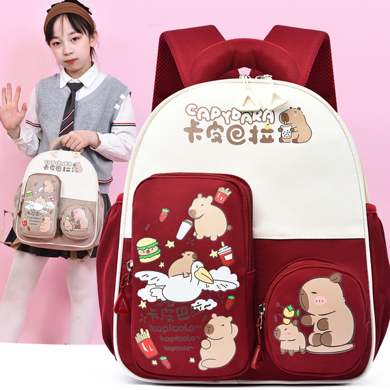 Mochila infantil Capibara caricatura niños mochila de jardín de infantes transpirable niñas mochila preescolar