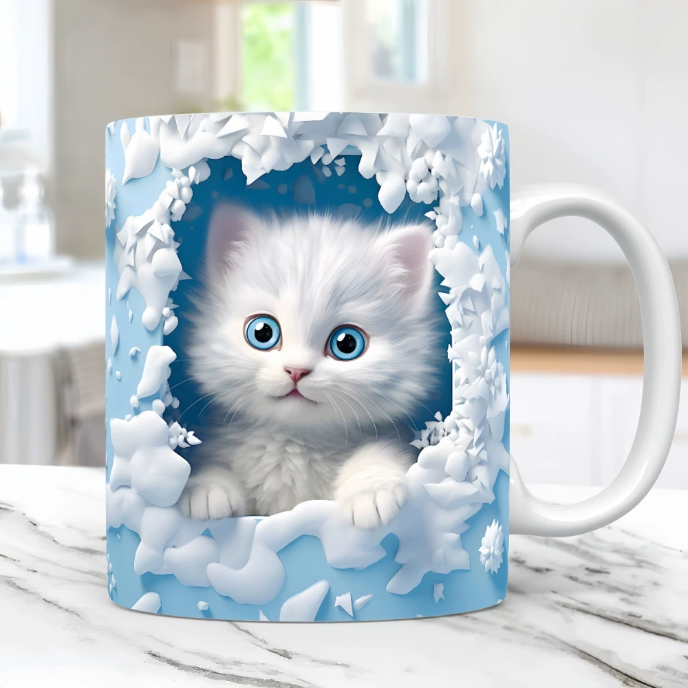 Кросс-бордер 3D милый котик дыра кружка кот животное кофейная чашка книжная полка чашка 12 знаков зодиака водная чашка праздничный подарок