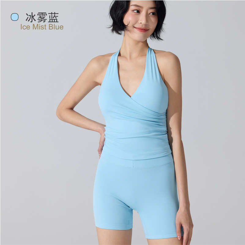 Trajes de yoga femeninos desnudos antibacterianos ropa interior deportiva transpirable secado rápido cintura alta pantalonés de bicicleta image 10