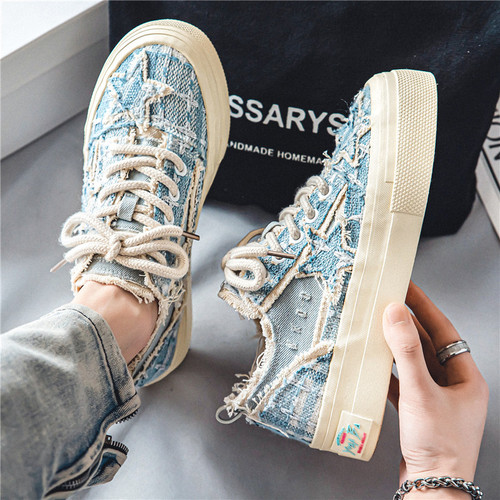One-piece drop-shipping men's shoes retro old star thick-soled sneakers Internet celebrity men's casual canvas shoes men's style