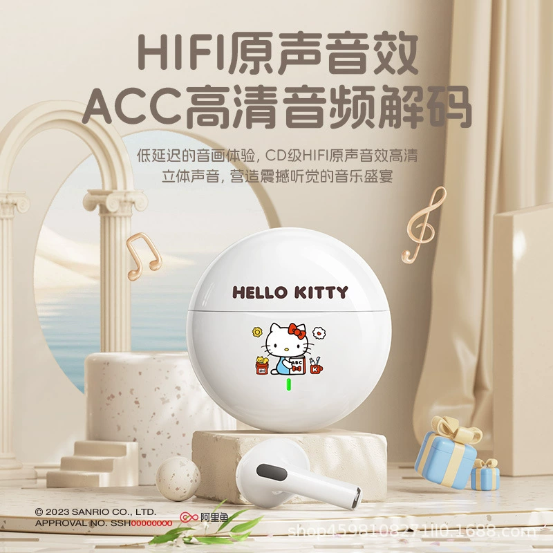 Новые наушники Sanrio Bluetooth с длительным временем работы, полу-вкладыши, милый мультяшный дизайн, шумоподавление, спортивная модель K26 для девушек