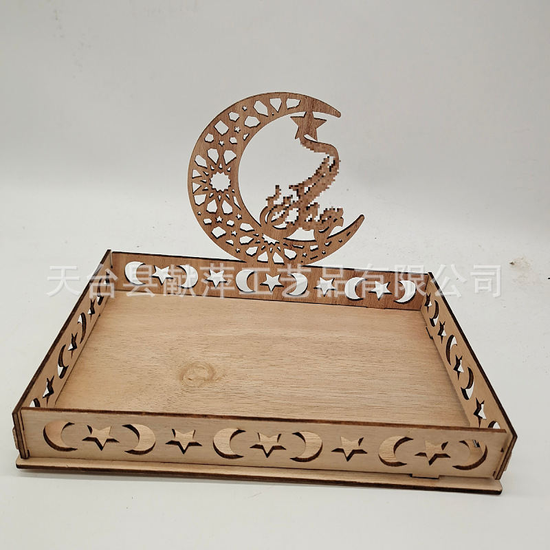 Wooden home furnishings holiday decoration table decorations dessert tray decorations wooden crafts 2
