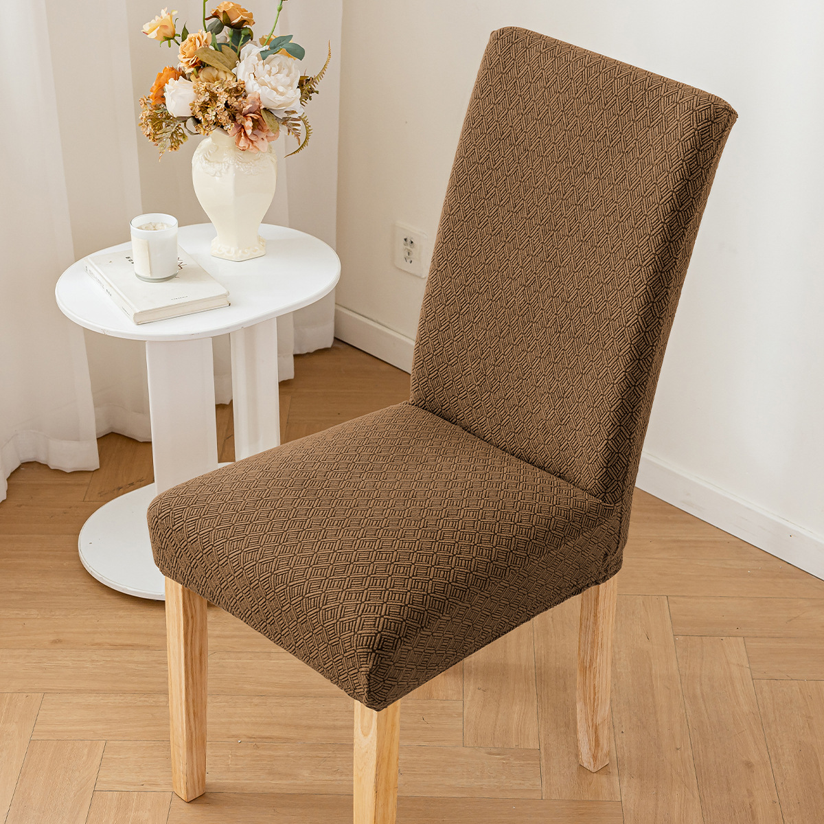 Funda para silla de color puro especial transfronteriza Funda para silla de comedor antideslizante, antipolvo y resistente al desgaste