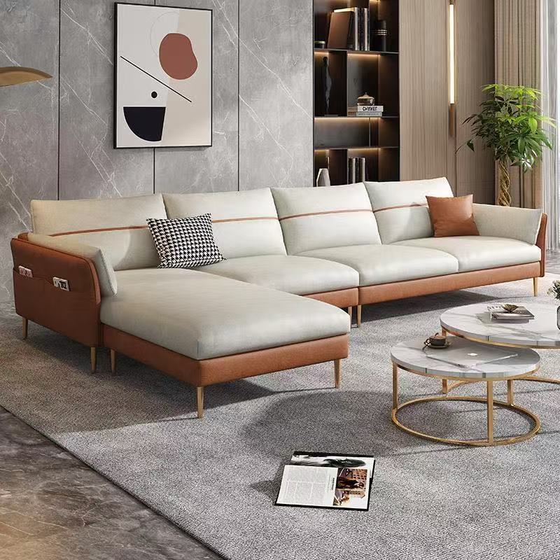 Nordic Style Living Room Sofa for Three People, Small Apartment, Modern Light Luxury, Simple Technology Fabric, Three or Four People, Internet Celebrity Model