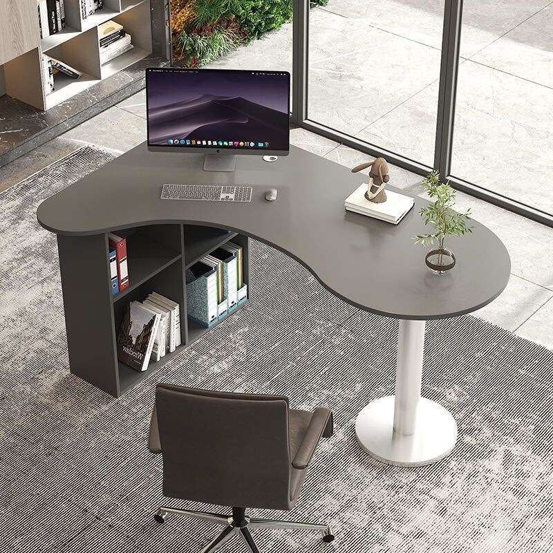 Office Computer Desk, Desktop Desk, Simple Fan-Shaped Table, Curved Manager's Desk, Single L-Shaped Office Desk Office Computer Desk, Desktop Desk, Simple Fan-Shaped Table, Curved Manager's Desk, Single L-Shaped Office Desk