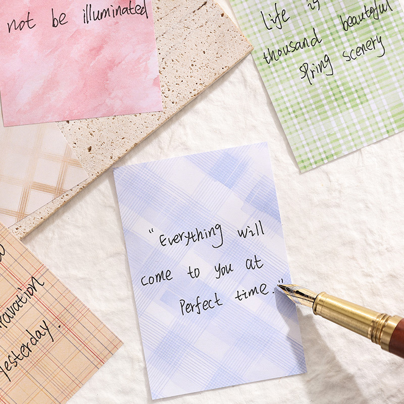 Emociones escritas papel de notas no adhesivo diy diario de mano materiales de paisaje retro transfronterizo libro de mano mensaje de notas