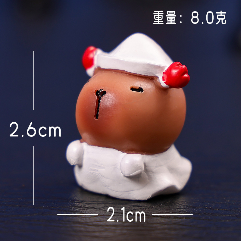 万圣节摆件卡皮巴拉萌粒公仔 创意家居车载树脂diy装饰摆件工艺品|undefined