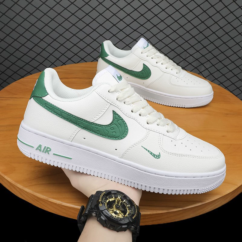 Nike Air Force 1, чёрные кроссовки, низкие кроссовки, белые туфли, обувь