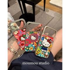 可爱卡通电镀闪粉猫咪适用iPhone17promax苹果16手机壳14欧美15pm