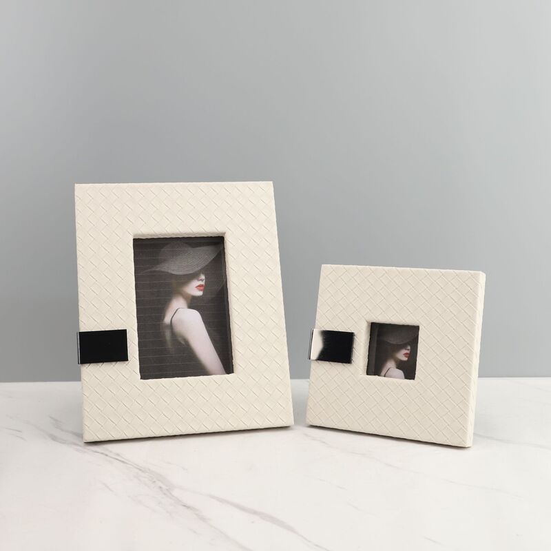 European-style creative leather photo frame decoration model room TV cabinet bedroom study living room desktop home accessories wholesale