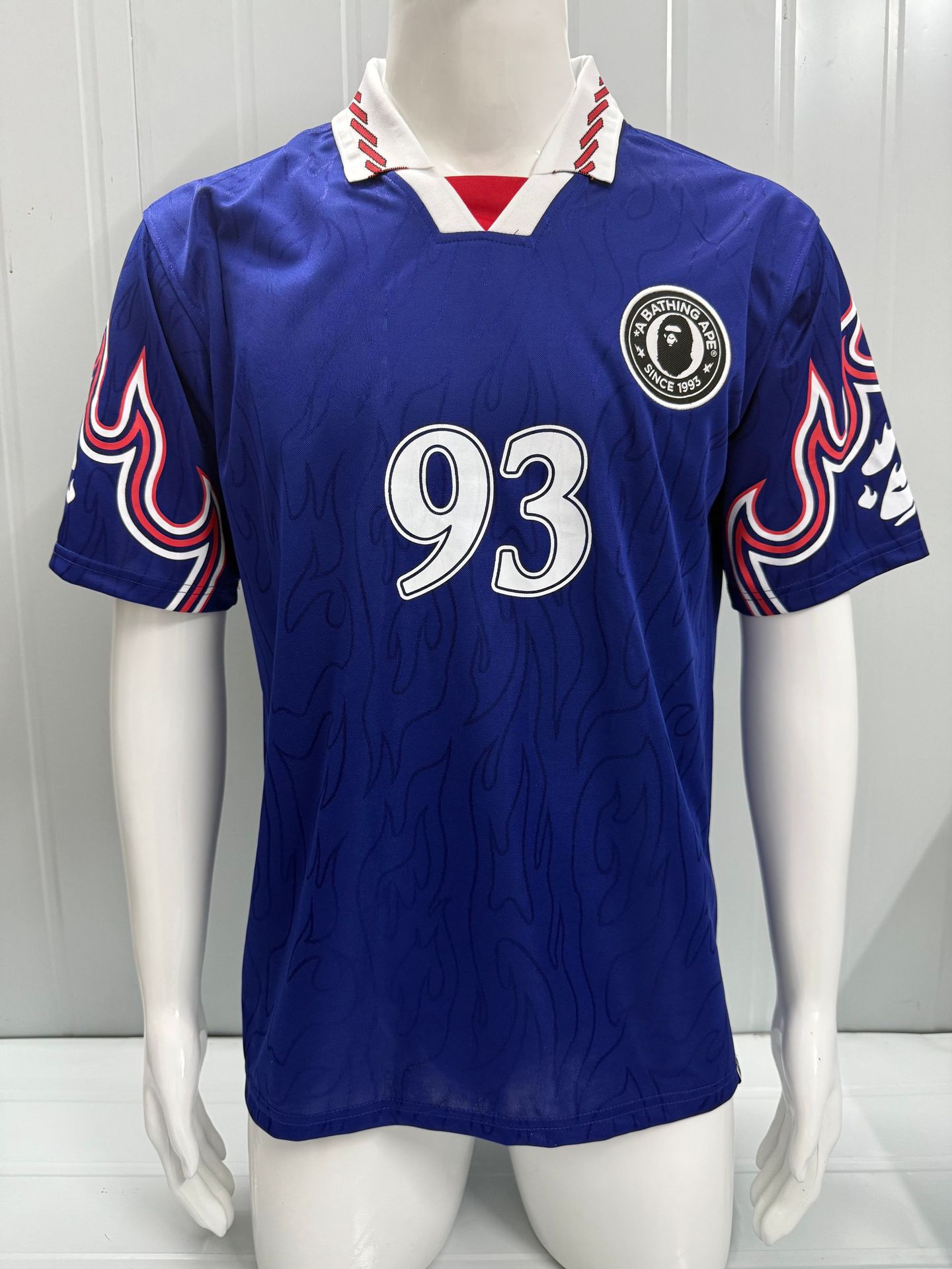 Bape x Japan Retro 1998 Flame Football Jersey Blue