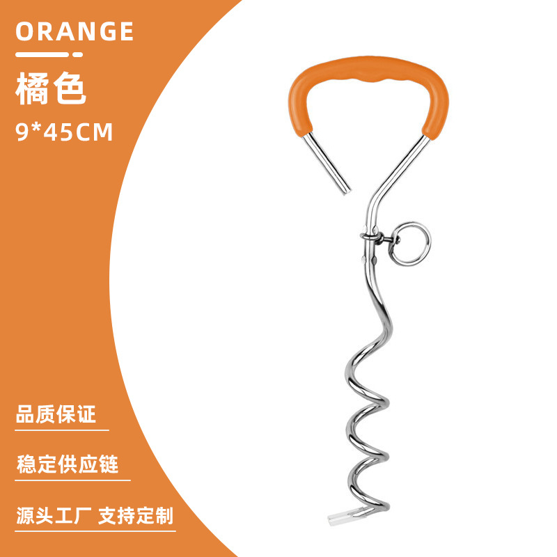 Fábrica en stock perro al aire libre perro pila fija pila cromo perno perro espiral tierra clavo tierra ancla perro perno Amazon Venta caliente