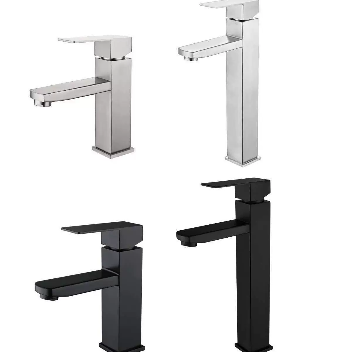 不锈钢冷热水龙头酒店台上盆洗手盆水龙头卫生间加高面盆水龙头