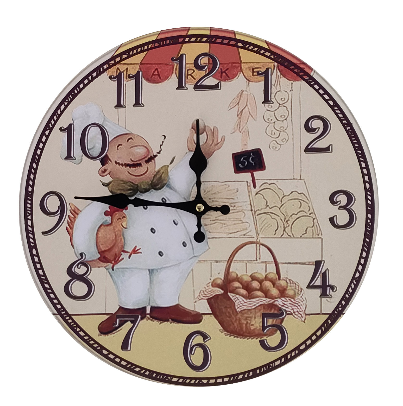 2D sin marco pintura flor reloj de pared redondo de 10 pulgadas reloj electrónico minimalista creativo hogar escaneo segundo reloj de venta caliente transfronteriza