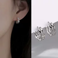 925 серебряные серьги Möbius женские простые серьги холодный стиль 2023 новые модные серьги интернет-знаменитостей взрывы