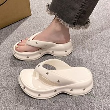 5CM厚底人字拖女夏外穿时尚增高女鞋沙滩鞋女2025新款防滑凉拖鞋