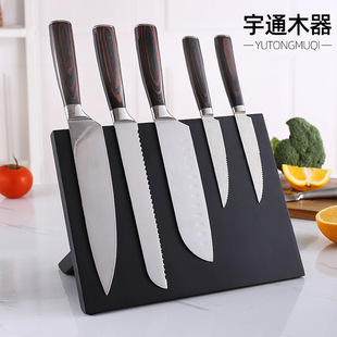 Factory wholesale household magnetic knife holder multifunctional kitchen vertical rack wooden knife magnetic knife holder