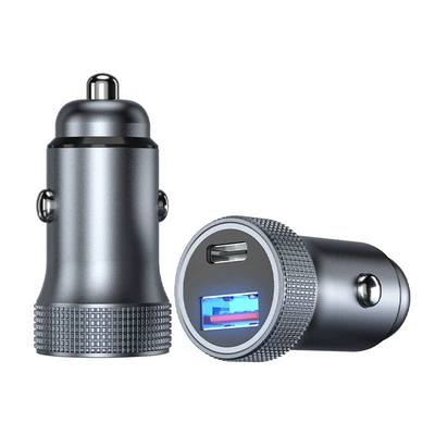 Car Charger Metal A+C 30W Fast Charging Yuxinyuan Car Battery Mobile Phone Super Fast Charging Yuxinyuan (Mobil şarj cihazları) - mini-ac-20w