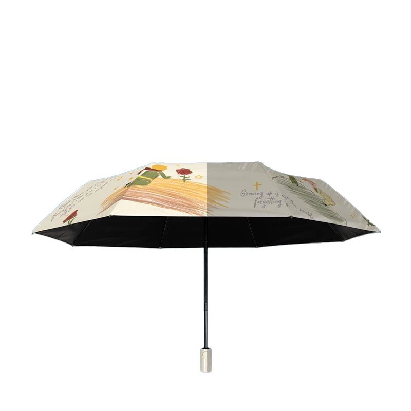 Durable cartoon automatic umbrella solar-powered for students, sun protection