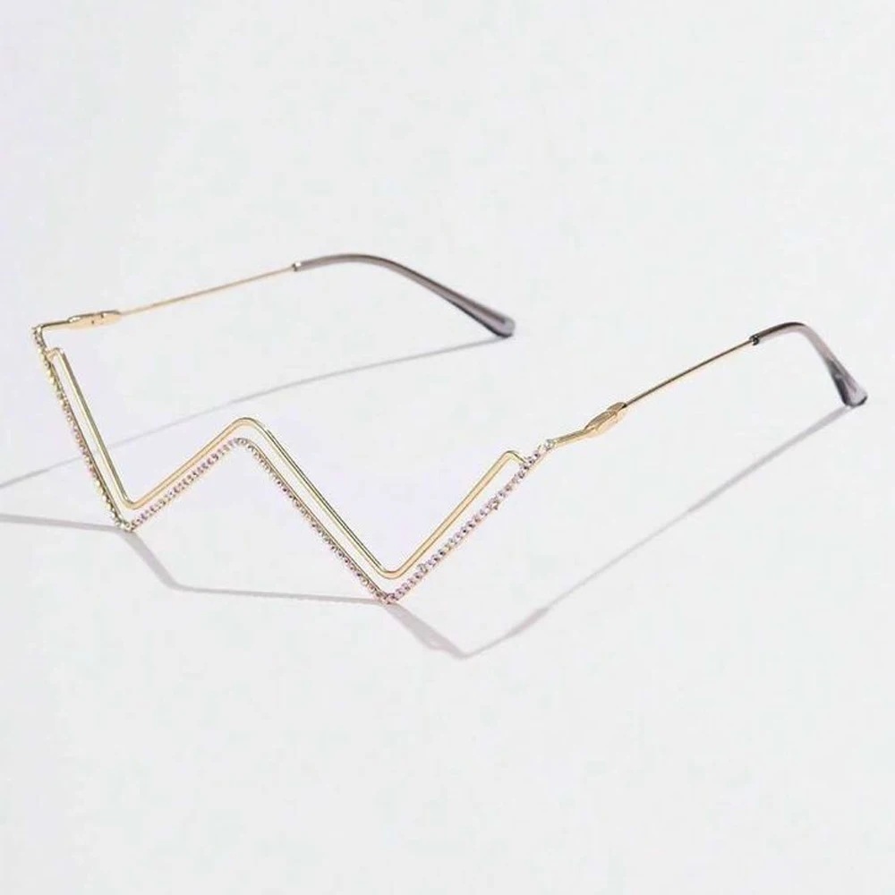 Nuevo marco de gafas metálicas transfronterizas marco de gafas plegable de diamante sin lentes marco de gafas femeninas