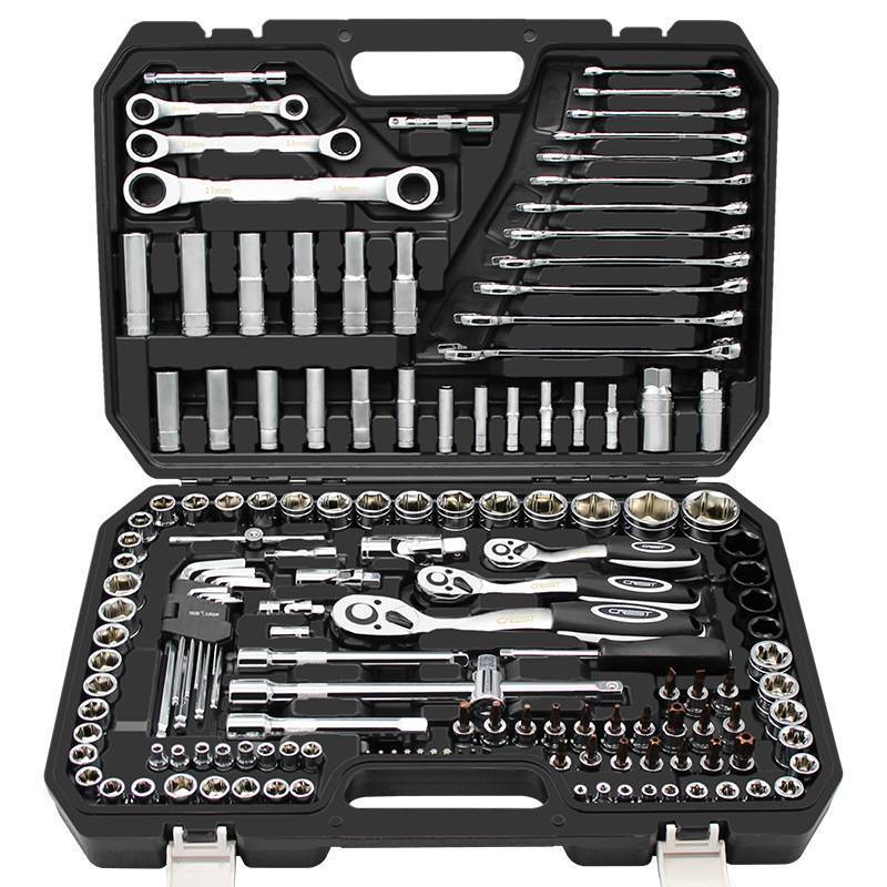 Kit de herramientas de reparación de automóviles conjunto completo multifuncional de reparación de automóviles trinquete llave de manguito caja de combinación de manguito grande