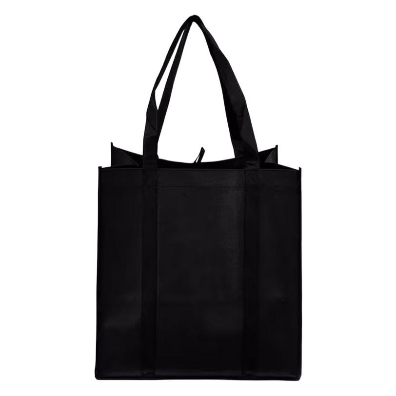 En stock Amazon conveniente bolso no tejido bolsa de vino tinto sólido engrosado caja completa de compras bolsa de picnic LOGO cambiado a grande