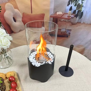 Amazon Small Alcohol Fireplace Lamp Indoor Real Fire Heating Atmosphere Stove Desktop Outdoor Flame Round Fireplace